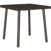 Syfax Garten-Couchtisch Rechteckig Braun 40x40x37 cm Poly Rattan