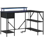 Syfax Schreibtisch Schwarz Eichen-Optik 120 x 79 x 86,5 cm