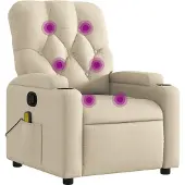 Syfax Massage-Relaxsessel, cremefarbener Stoff