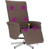 Syfax Massagesessel mit Fußteil Braun Kunstleder
