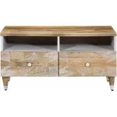 Syfax Couchtisch 80x54x40 cm Massivholz Mango