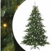 Syfax Künstlicher klappbarer Weihnachtsbaum Grün 210 cm PVC und Stahl