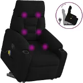 Syfax Massagesessel mit Aufstehhilfe Schwarz Stoff
