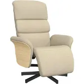 Syfax Relaxsessel mit Fußteil Creme Stoff
