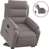 Syfax Relaxsessel mit Aufstehhilfe Elektrisch Taupe Stoff