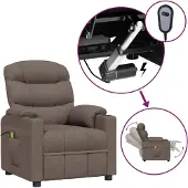 Syfax Massagesessel Elektrisch Taupe Stoff