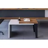 AEA Moderner Zweifarbiger Couchtisch Luxus Beistelltisch Büro Holzmöbel