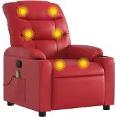Syfax Massagesessel Rot Kunstleder