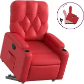 Syfax Relaxsessel mit Aufstehhilfe Rot Kunstleder