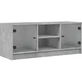 Syfax TV-Schrank mit Glastüren Betongrau 102x37x42 cm