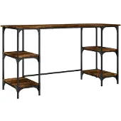 Syfax Schreibtisch Räuchereiche 140x50x75 cm Metall Holzwerkstoff