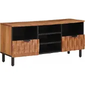 Syfax TV-Schränk mit Regal Akazienbraune Oberfläche 100 x 33 x 46 cm