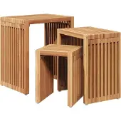 Syfax Garten-Beistelltisch 3 pcs Braun 33 x 44,5 x 51 cm