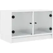 Syfax TV-Schrank mit Glastüren Weiß 68x37x42 cm