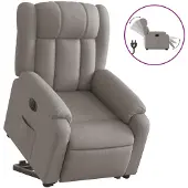 Syfax Relaxsessel mit Aufstehhilfe Elektrisch Taupe Stoff