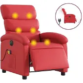 Syfax Massagesessel Elektrisch Rot Kunstleder
