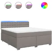 Syfax Boxspringbett mit Matratze Taupe 180x200 cm Stoff