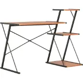 Syfax Schreibtisch mit Regal Schwarz und Braun 116×50×93 cm