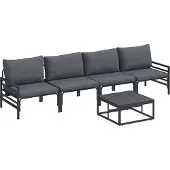 Syfax Gartensofa-set 5 stk. Schwarz Stahl