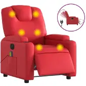 Syfax Massagesessel Elektrisch Rot Kunstleder