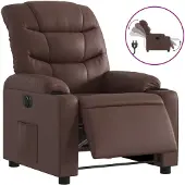 Syfax Elektrischer Relaxsessel Braun Kunstleder