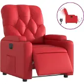 vidaXL Relaxsessel Elektrisch Rot Kunstleder