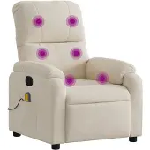 Syfax Massagesessel Beige Mikrofasergewebe