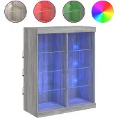 Syfax Sideboard mit LED-Leuchten Grau Sonoma 81x37x100 cm