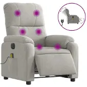 Sonstiges Massagesessel Elektrisch Hellgrau Mikrofasergewebe