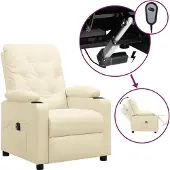 Syfax Relaxsessel Elektrisch Creme Kunstleder