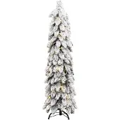 Syfax Künstlicher Weihnachtsbaum Beleuchtung & Schnee 80 LEDs 150 cm