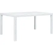 Syfax Gartentisch Weiß 150x90x72 cm Kunststoff Rattan-Optik