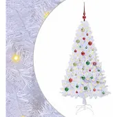 Syfax Künstlicher Weihnachtsbaum Weiß 150 cm PVC und Stahl