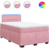 Syfax Boxspringbett mit Matratze Rosa 120x190 cm Samt