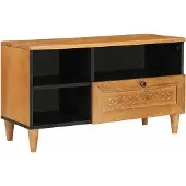Syfax TV-Schränk mit Schubladen 80 x 33 x 46 cm Massivholz Mango