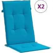 Syfax Gartenstuhlauflagen für Hochlehner 2 Stk. Blau 120x50x3cm Stoff