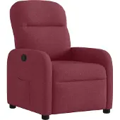 Syfax Relaxsessel Weinrot Stoff, manueller Liegefunktion, dick gepolstert, 66x88x95 cm