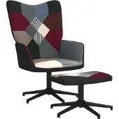 The Living Store Relaxsessel mit Hocker Patchwork Stoff