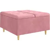 Syfax Ottoman mit Stauraum Rosa 80 x 80 x 45 cm Samt