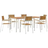 Syfax Outdoortisch-Set 7 stk. 180 x 90 x 75 cm