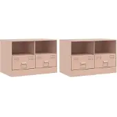 Syfax TV-Schränke 2 Stk. Rosa 67x39x44 cm Stahl