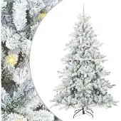 Syfax Künstlicher klappbarer Weihnachtsbaum Weiß 240 cm PVC und Stahl
