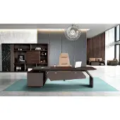 AEA Groß Bürotisch Arbeitstisch Schreibtisch Büromöbel Büro Tisch Braun