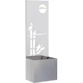 Syfax Garten Sichtschutz-Leinwand Silber 50 x 32 x 150 cm Edelstahl