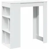 Syfax Bartisch mit Regal Weiß 102x50x103,5 cm Holzwerkstoff
