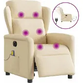 Syfax Massagesessel Elektrisch Creme Stoff
