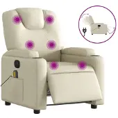 Sonstiges Massagesessel Elektrisch Creme Kunstleder