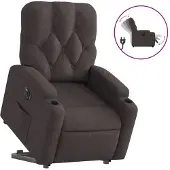 Syfax Relaxsessel mit Aufstehhilfe Elektrisch Dunkelbraun Stoff