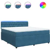 Syfax Boxspringbett mit Matratze Blau 180x200 cm Samt