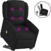 Syfax Massagesessel mit Aufstehhilfe Schwarz Stoff
